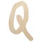 Letter Q Uppercase Felt Marker Font Unfinished Wood Shape Piece Cutout for DIY Craft Projects